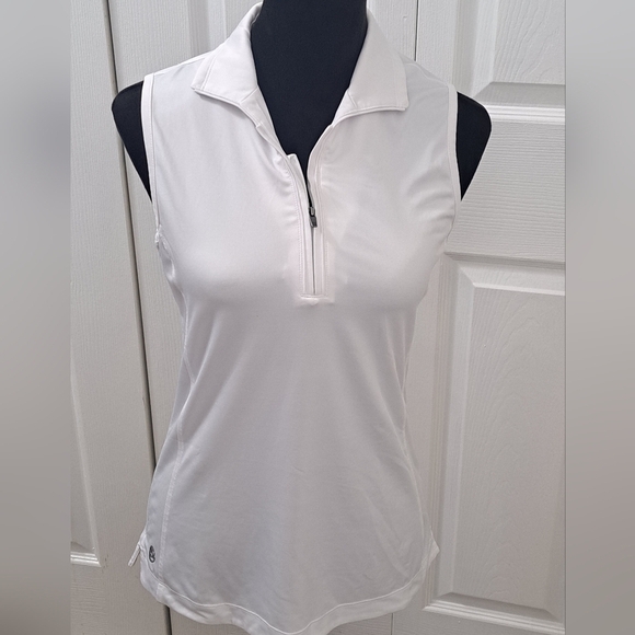 Chase 54 White Sleeveless Zip Up Collared Top  Size S - Picture 8 of 13
